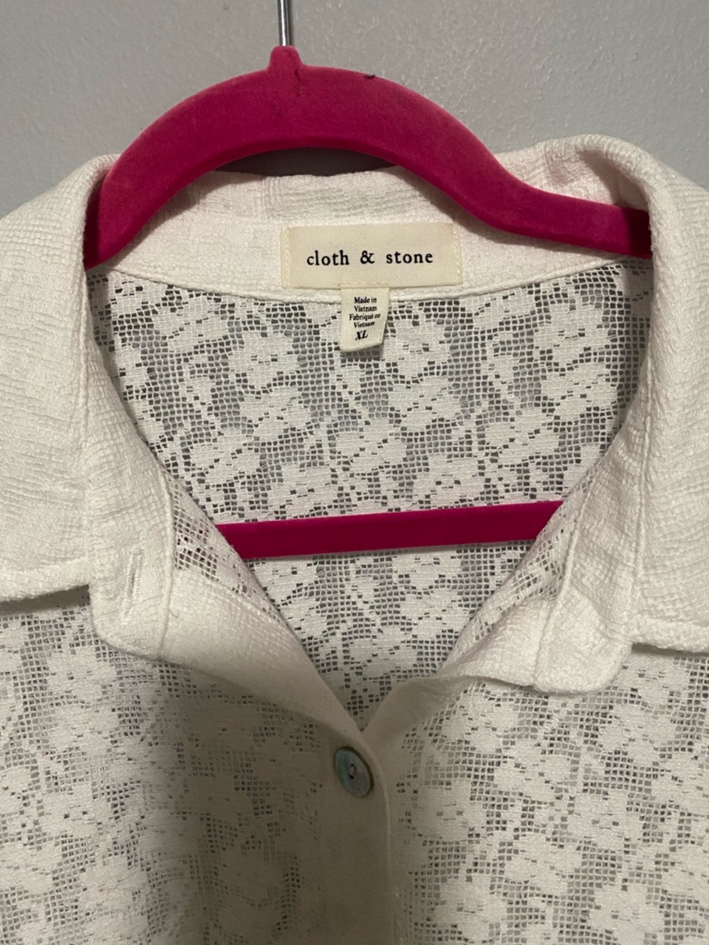 Cloth & Stone White Button Down Long Sleeve XL Coastal Minimalist Feminine Top - Picture 5 of 9